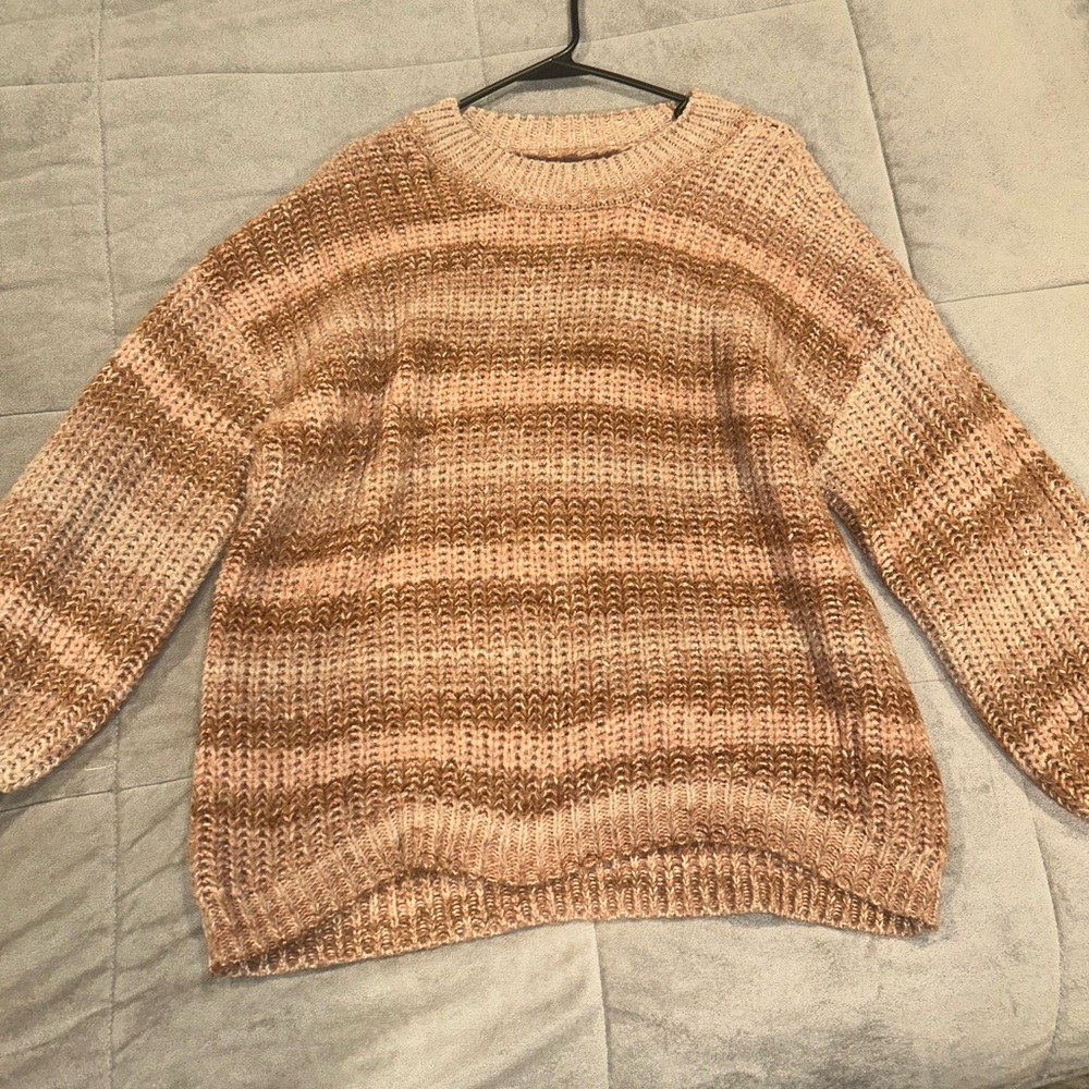 SO Women's Striped Sweater - Pink & Tan